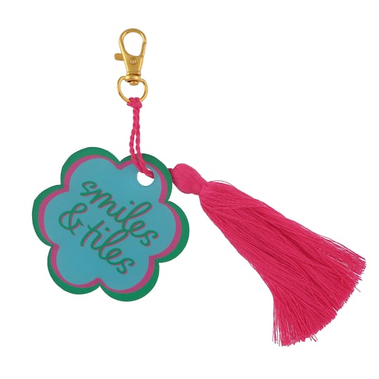 Mahjong 2.5" Smiles & Tiles Tassel Bag Charm by Fab Finds